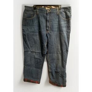 St. Johns Bay Flannel Lined Denim Jeans Relaxed Fit Distressed Blue Mens 40x30